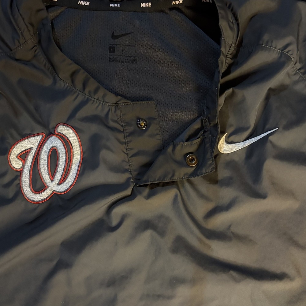 Nike Washington Nationals MLB Short Sleeve Windshirt Black Mens Large Dri-FIT - Picture 5 of 9